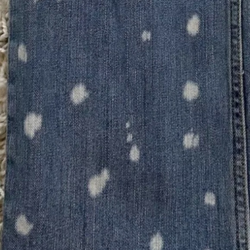 Free People Jeans Raw Waistband Bleach Spot Mid Rise Crop Bootcut Size 27 - Picture 7 of 11
